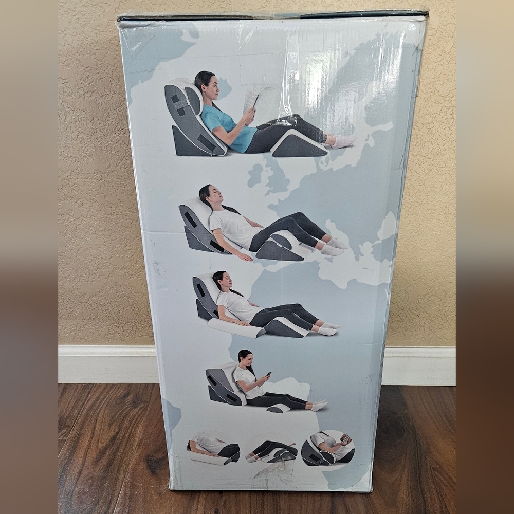Adjustable Black and White Massage Chair